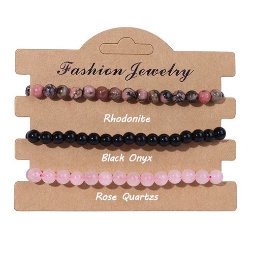 Ensemble De Bracelets Perlés En Pierre Naturelle Pour Hommes Et Femmes, Bijoux Énergétiques De Yoga, Onyx Noir, Ystes D'atterrissage, Offre Spéciale, 3 Pièces