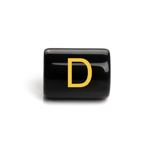 Perles Cylindriques De 26 Lettres De L'alphabet, Breloques En Onyx Noir, Pendentif, Accessoires De Bijoux Pour Bracelets À Faire Soi-Même