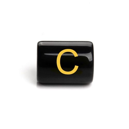 Perles Cylindriques De 26 Lettres De L'alphabet, Breloques En Onyx Noir, Pendentif, Accessoires De Bijoux Pour Bracelets À Faire Soi-Même