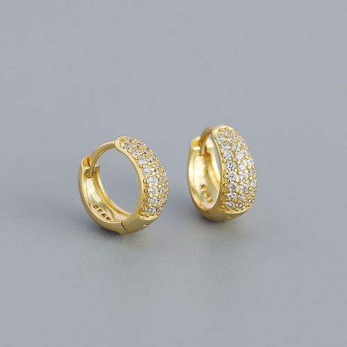 Ensemble Complet De Boucles D'oreilles En Argent Sterling 925, Bijoux De Luxe En Zircon Doré Pour Femmes, De Fête À La Mode