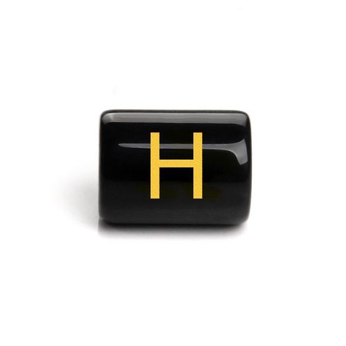 Perles Cylindriques De 26 Lettres De L'alphabet, Breloques En Onyx Noir, Pendentif, Accessoires De Bijoux Pour Bracelets À Faire Soi-Même