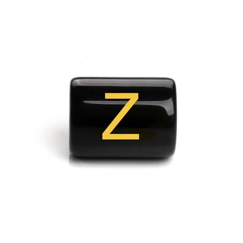 Perles Cylindriques De 26 Lettres De L'alphabet, Breloques En Onyx Noir, Pendentif, Accessoires De Bijoux Pour Bracelets À Faire Soi-Même