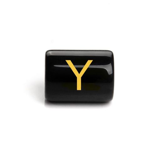 Perles Cylindriques De 26 Lettres De L'alphabet, Breloques En Onyx Noir, Pendentif, Accessoires De Bijoux Pour Bracelets À Faire Soi-Même