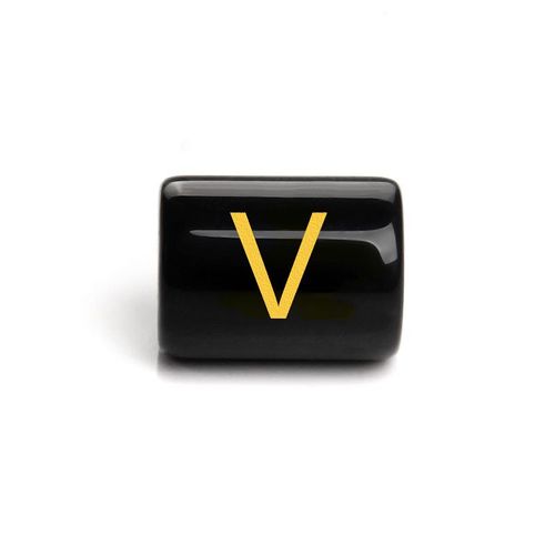 Perles Cylindriques De 26 Lettres De L'alphabet, Breloques En Onyx Noir, Pendentif, Accessoires De Bijoux Pour Bracelets À Faire Soi-Même