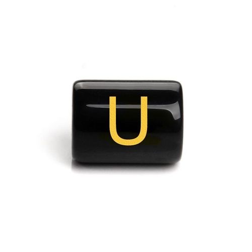 Perles Cylindriques De 26 Lettres De L'alphabet, Breloques En Onyx Noir, Pendentif, Accessoires De Bijoux Pour Bracelets À Faire Soi-Même