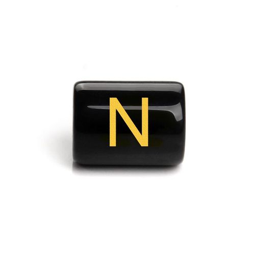 Perles Cylindriques De 26 Lettres De L'alphabet, Breloques En Onyx Noir, Pendentif, Accessoires De Bijoux Pour Bracelets À Faire Soi-Même