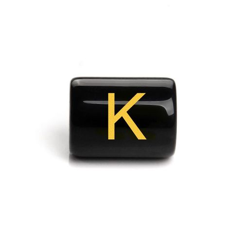 Perles Cylindriques De 26 Lettres De L'alphabet, Breloques En Onyx Noir, Pendentif, Accessoires De Bijoux Pour Bracelets À Faire Soi-Même