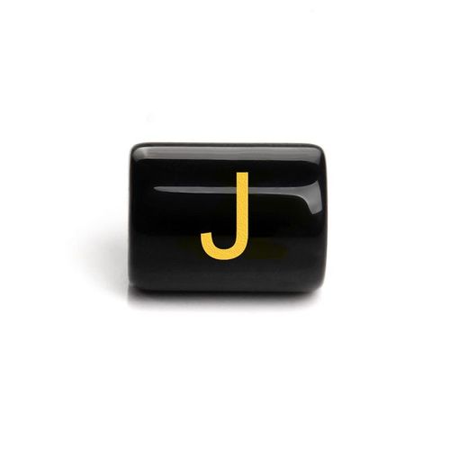Perles Cylindriques De 26 Lettres De L'alphabet, Breloques En Onyx Noir, Pendentif, Accessoires De Bijoux Pour Bracelets À Faire Soi-Même