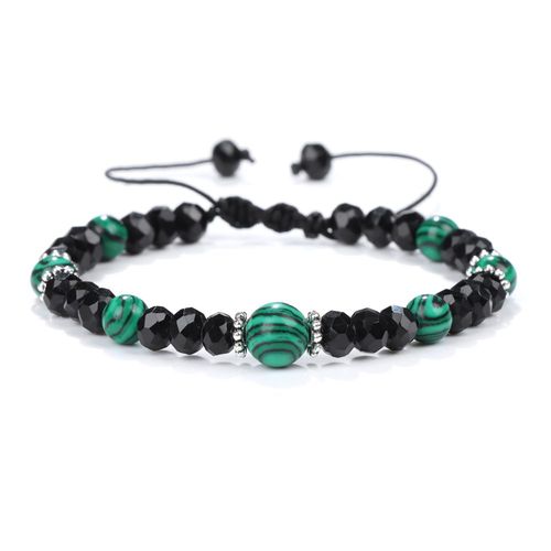 Bracelets En Pierre Améthyste Naturelle Pour Hommes Et Femmes, Bijoux En Cristal Noir, Tressés, Agates, Réglables