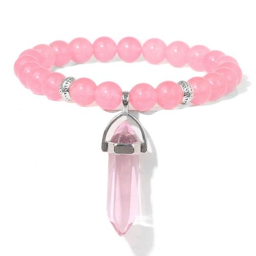 Chimhexagonal Prism Pendentif Bracelet Pour Femme Et Homme, Pierre De Guérison, Perles Howlite Blanches, Bracelet Artificiel Astique, Bijoux Faits À La Main