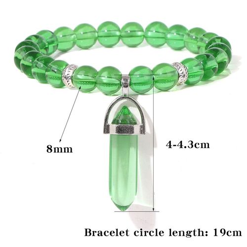 Chimhexagonal Prism Pendentif Bracelet Pour Femme Et Homme, Pierre De Guérison, Perles Howlite Blanches, Bracelet Artificiel Astique, Bijoux Faits À La Main