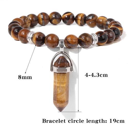 Chimhexagonal Prism Pendentif Bracelet Pour Femme Et Homme, Pierre De Guérison, Perles Howlite Blanches, Bracelet Artificiel Astique, Bijoux Faits À La Main