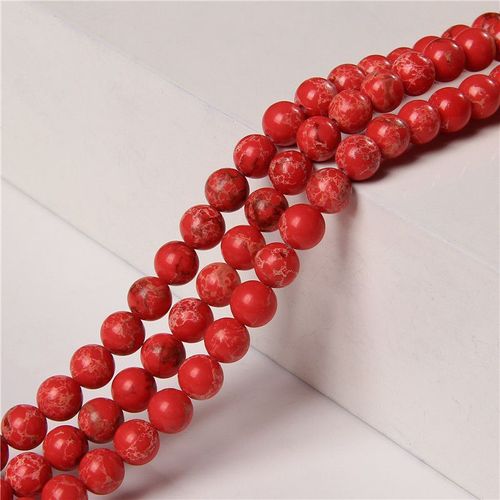 Perles De Jaspe Rose De Sédiments De Mer, 6 Mm 8 Mm 10mm, Perle En Pierre Polie Pour La Fabrication De Bracelets D'accessoires De Bijoux, Vente En Gros