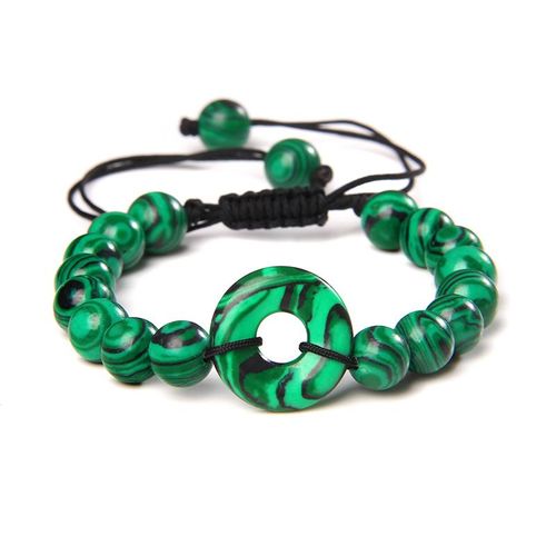 Bracelet En Aventurine Verte Naturelle Pour Hommes Et Femmes, Ulporte-Bonheur, Breloque Tressée, Amulette De Bijoux, Mode, Paix