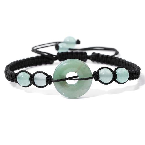 Bracelet En Aventurine Verte Naturelle Pour Hommes Et Femmes, Ulporte-Bonheur, Breloque Tressée, Amulette De Bijoux, Mode, Paix