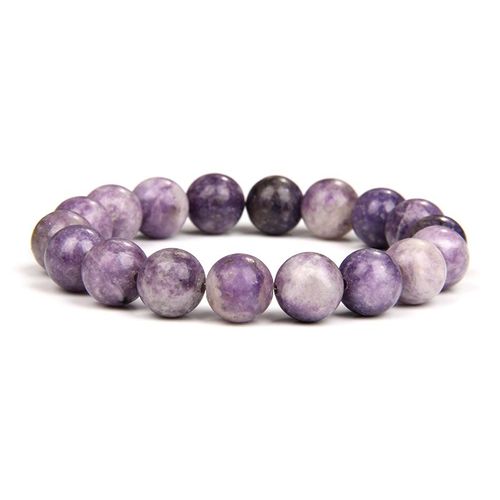 Bracelet Porte-Bonheur En Perles Naturelles Pour Hommes Et Femmes, Bijou Élastique De Yoga, Violet, Livraison Directe