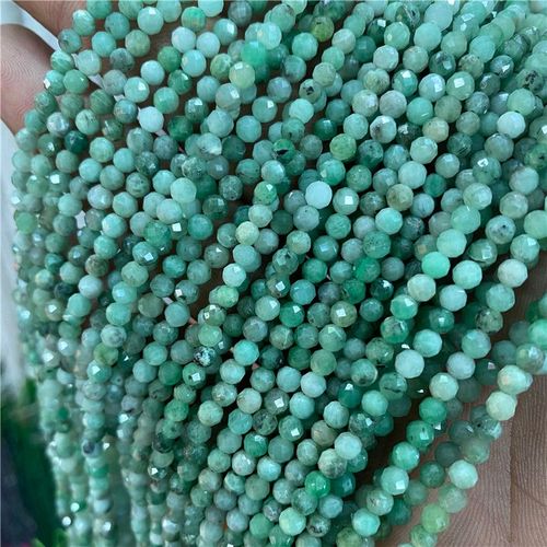 Perles De La Rivière Du Ciel, 2/3 Mm, Petite Pierre D'amazonite Naturelle À Facettes, En Vrac, Pour La Fabrication De Bracelets Et De Colliers, Diy