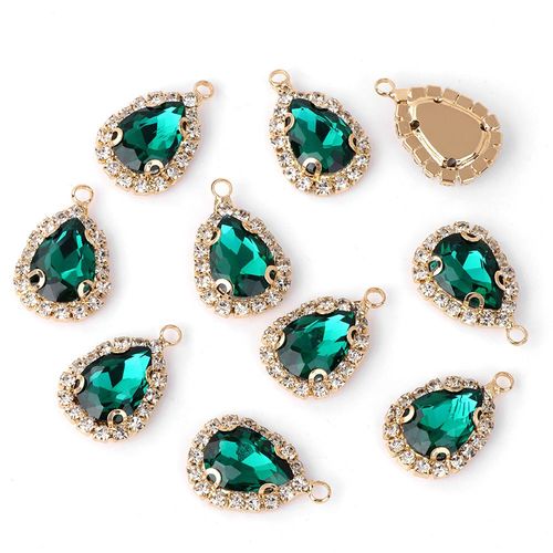 Breloques En Cristal Brillant, Goutte D'eau, Pendentif En Strass, Pour La Fabrication De Bijoux, Bricolage, Collier, Boucles D'oreilles, 15x22mm
