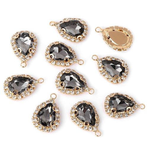 Breloques En Cristal Brillant, Goutte D'eau, Pendentif En Strass, Pour La Fabrication De Bijoux, Bricolage, Collier, Boucles D'oreilles, 15x22mm