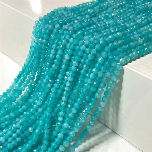 Perles De La Rivière Du Ciel, 2/3 Mm, Petite Pierre D'amazonite Naturelle À Facettes, En Vrac, Pour La Fabrication De Bracelets Et De Colliers, Diy