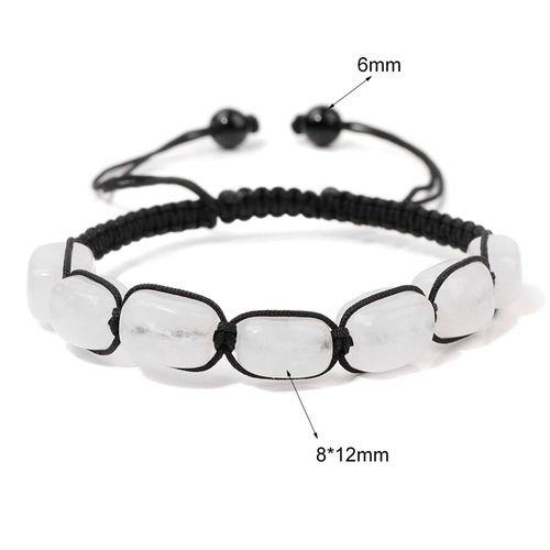 Bracelet Reiki En Cristal Blanc Pour Femmes Et Hommes, Perles En Pierre Naturelle Carrées, Bijoux Féminins, À Quartz, Guérison, Yoga