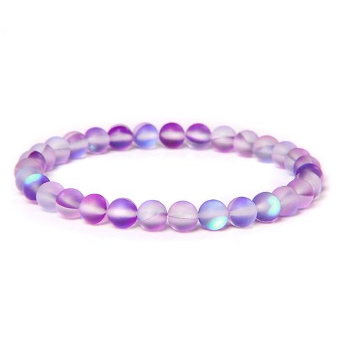 Bracelets En Pierre De Lune Pour Femmes Et Hommes, Bracelet À La Mode, Perles De Verre Arc-En-Ciel, Bijoux Commandés À La Main, Haute Brillance, Fête, 8mm, 256