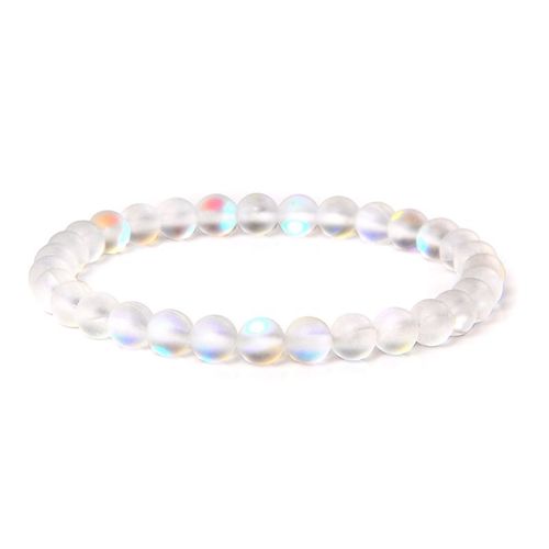Bracelets En Pierre De Lune Pour Femmes Et Hommes, Bracelet À La Mode, Perles De Verre Arc-En-Ciel, Bijoux Commandés À La Main, Haute Brillance, Fête, 8mm, 256