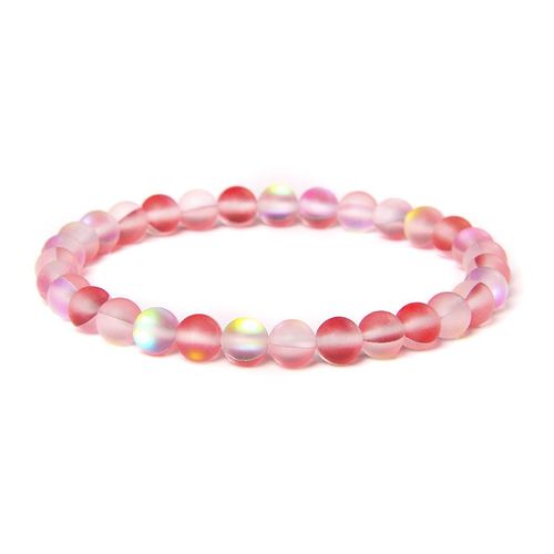 Bracelets En Pierre De Lune Pour Femmes Et Hommes, Bracelet À La Mode, Perles De Verre Arc-En-Ciel, Bijoux Commandés À La Main, Haute Brillance, Fête, 8mm, 256