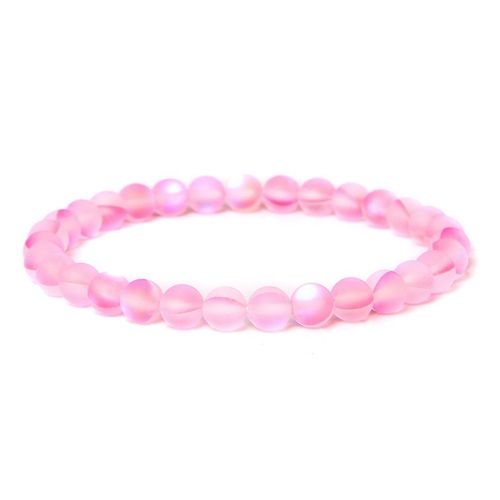 Bracelets En Pierre De Lune Pour Femmes Et Hommes, Bracelet À La Mode, Perles De Verre Arc-En-Ciel, Bijoux Commandés À La Main, Haute Brillance, Fête, 8mm, 256