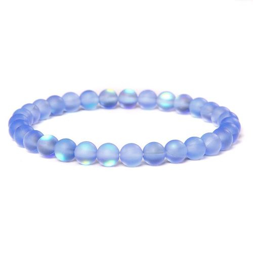 Bracelets En Pierre De Lune Pour Femmes Et Hommes, Bracelet À La Mode, Perles De Verre Arc-En-Ciel, Bijoux Commandés À La Main, Haute Brillance, Fête, 8mm, 256