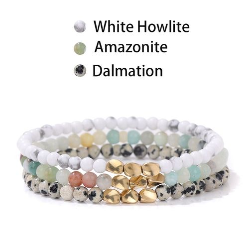 Bracelet Perlé En Pierre Pour Hommes Et Femmes, 4mm, 3 Pièces/Ensemble, Breloque En Or, Énergie, ¿Il De Tigre, Jaspe, Bijoux À La Mode Pour Couples