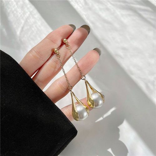 Boucles D'oreilles Pompon Pour Femme, Boucles D'oreilles Pendantes Longues En Forme De Perle, Cristal De Luxe, Boucles D'oreilles Charmantes, Tempérament