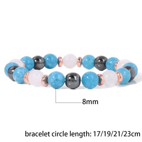 Bracelets En Pierre D'énergie Perlée Pour Hommes Et Femmes, Quartz Rose Naturel, Breloque Hématite, Bijoux De Yoga, Cadeaux