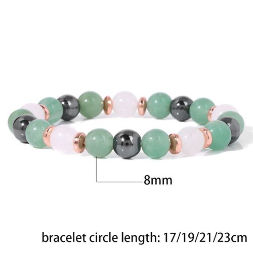 Bracelets En Pierre D'énergie Perlée Pour Hommes Et Femmes, Quartz Rose Naturel, Breloque Hématite, Bijoux De Yoga, Cadeaux