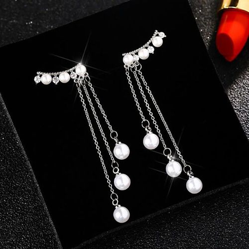 Boucles D'oreilles Pompon Pour Femme, Boucles D'oreilles Pendantes Longues En Forme De Perle, Cristal De Luxe, Boucles D'oreilles Charmantes, Tempérament
