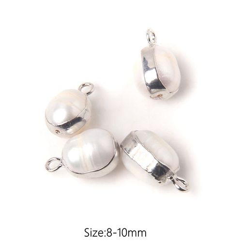 Naturelle Irrégulière Perle Charmes Argent Couleur Bord Perle Pendentif Fait À La Main Collier Breloques Bricolage Perles Fabrication De Bijoux 1/2/3pcs