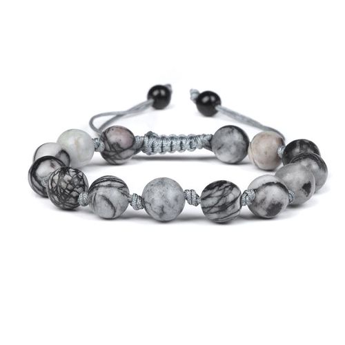 Bracelet En Pierre Naturelle Pour Homme Et Femme, Agates, Onyx, Howlites, Perles, Réglable, Corde Tressée, Nministériels D, Bijoux Cadeaux