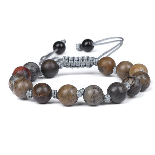 Bracelet En Pierre Naturelle Pour Homme Et Femme, Agates, Onyx, Howlites, Perles, Réglable, Corde Tressée, Nministériels D, Bijoux Cadeaux