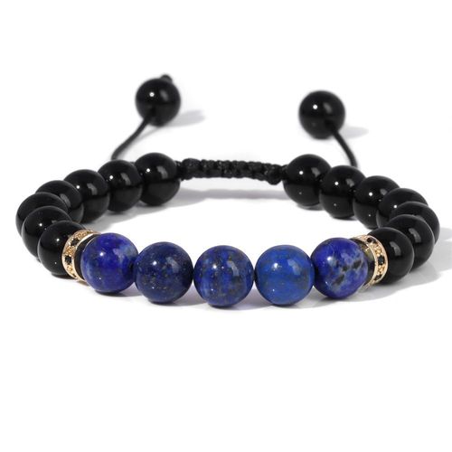 Bracelets Incrustés En Pierre Naturelle Pour Hommes Et Femmes, Bijoux En Onyx Noir, Style Vintage