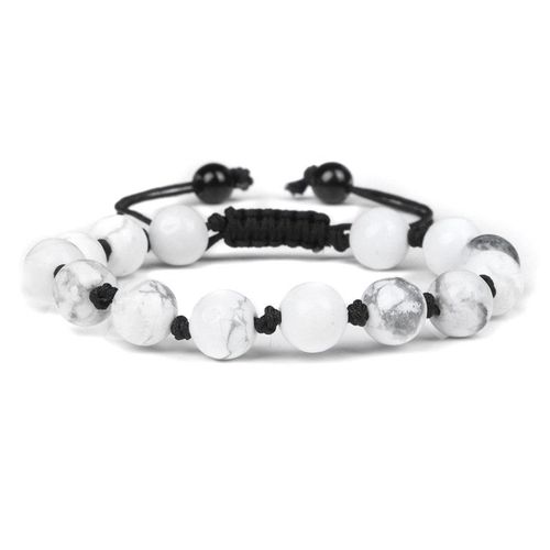 Bracelet En Pierre Naturelle Pour Homme Et Femme, Agates, Onyx, Howlites, Perles, Réglable, Corde Tressée, Nministériels D, Bijoux Cadeaux