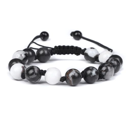 Bracelet En Pierre Naturelle Pour Homme Et Femme, Agates, Onyx, Howlites, Perles, Réglable, Corde Tressée, Nministériels D, Bijoux Cadeaux