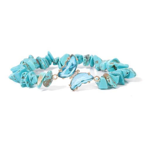 Bracelet Dnam En Cristal Papillon Pour Femme, Bracelet Lapis Lazuli Irrégulier, Bracelet Élégant Pour Fille, Bijoux Navire Chia