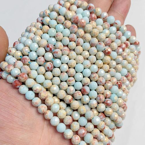 Perles Rondes Naturelles Aten Turquoise ¿Il De Chat, Aigue-Marine Quartz, À Facettes, Pour Collier, Bracelets, Bijoux De Direction, 15 Pouces, 6mm