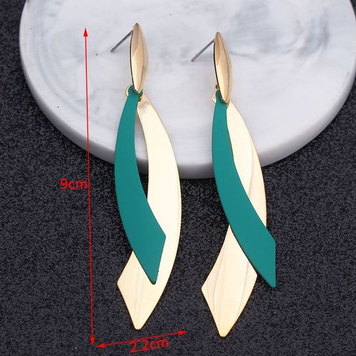 Boucles D'oreilles Pendantes En Cristal De Document Vert Pour Femmes, Fleur, Boucles D'oreilles En Perles, Feuilles De Métal, Cadeau De Fête