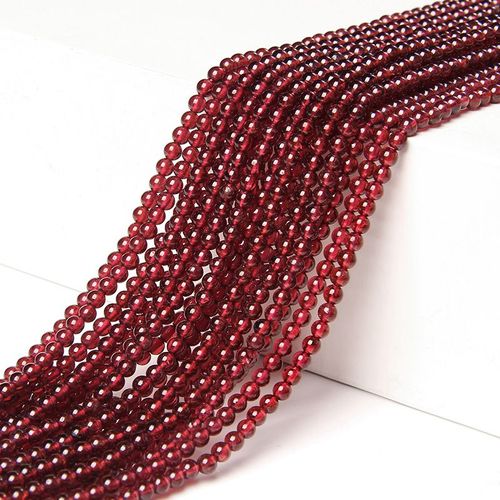 Petites Perles De Pierre De Grenat Polies, Brin D'espacement Perlé Perlé, Qualité Naturelle, Papeterie Aa, Bricolage, Bracelet De Bijoux Exécutifs, 15.5 Po, 3 Mm