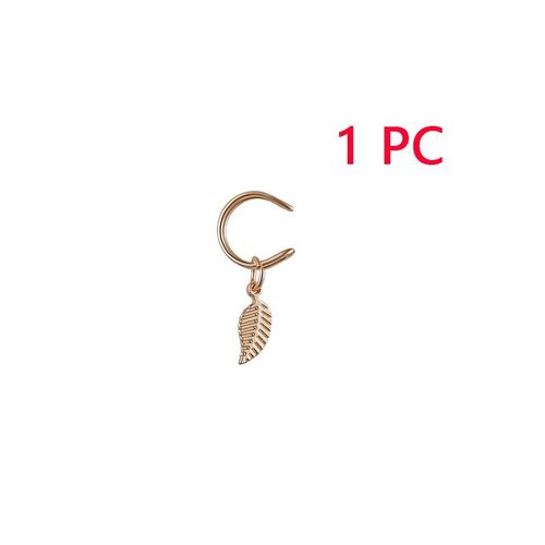 Boucles D'oreilles Clip En Métal Doré Pour Femme, Clip D'oreille Non Perçant, Manchette De Cuir Chevelu, Cadeau De Fête, Accessoires De Bar, Bijoux Fantaisie, 1 Pc