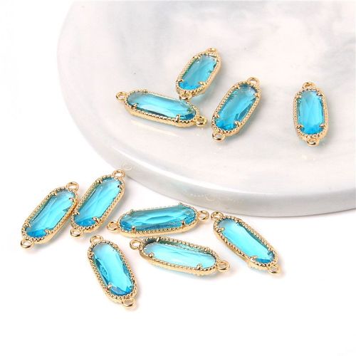 Pendentifs Longs En Améthyste Naturelle Reiki, Connecteurs À 2 Trous, Breloque En Quartz Bleu, Pour La Fabrication De Bijoux, Bracelets Et Boucles D'oreilles, 10 Pièces