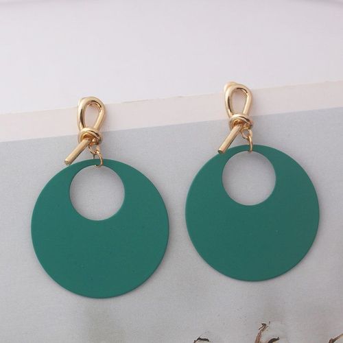 Boucles D'oreilles Rondes Et Ajourées En Métal Doré Pour Femme, Pendentif Géométrique, Idéal Comme Cadeau De Mariage