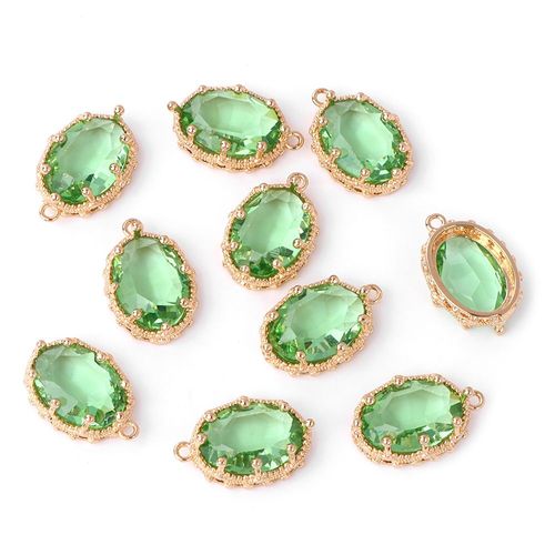 Breloques En Verre De Cristal De Guérison, Coupe Nar, Surface À Facettes, Pendentif Pour Collier, Fournitures De Bijoux De Bricolage, 12x18mm