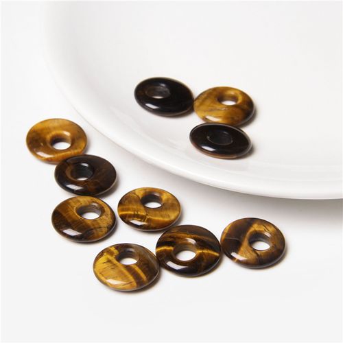 Perles De Labrumen Noir Naturel, Pendentif En Pierre D'¿Il De Tigre Reiki, Grand Trou De 6mm, Nministériels D Chinois Pour Bracelet Exécutif Diy, 18mm, 1 À 5 Pièces